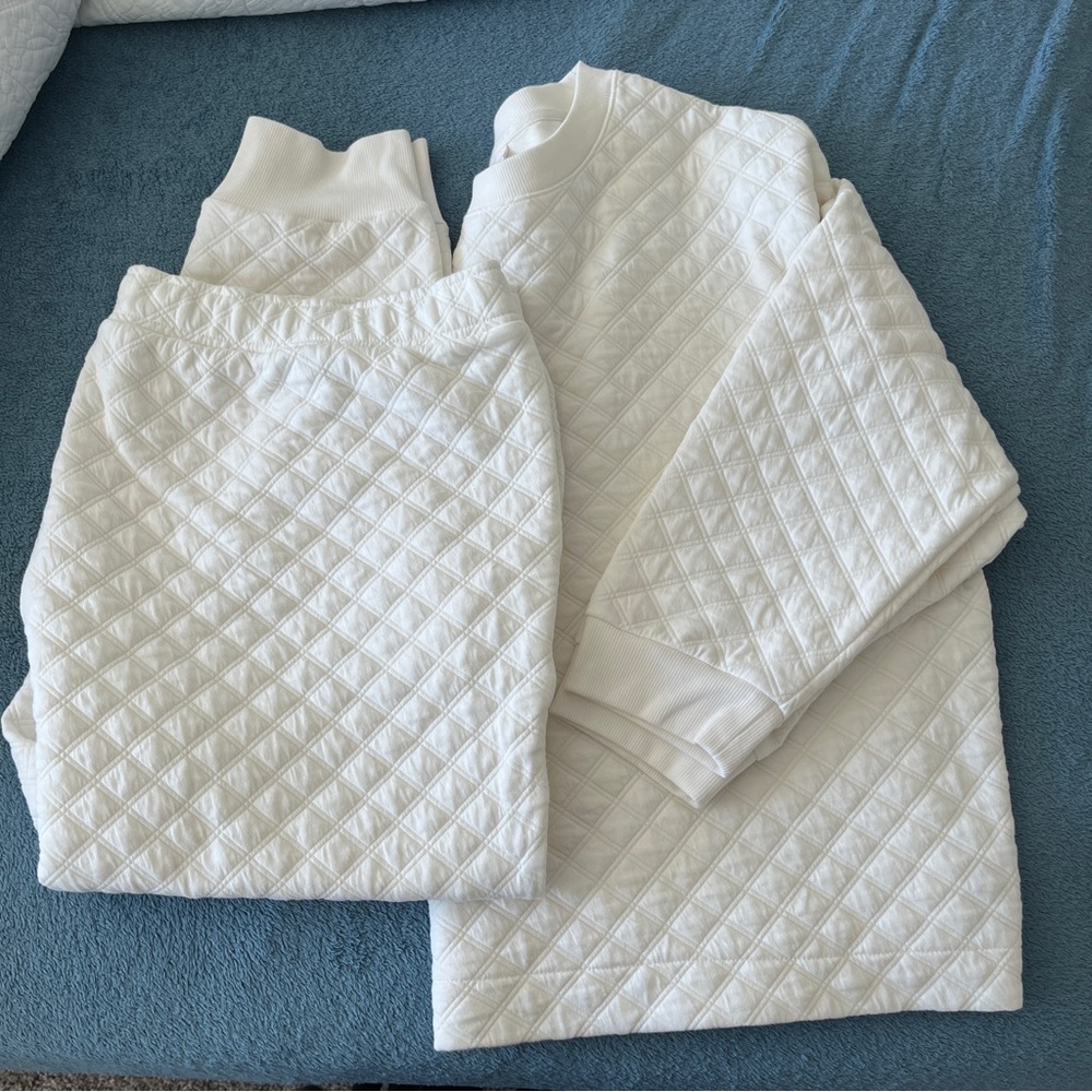 Quilted Creamy Cozy Two Piece Lounge Set